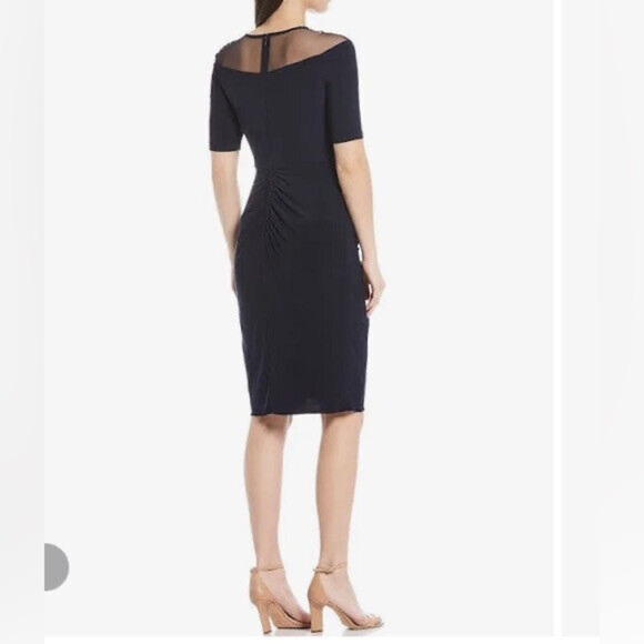 NWT Adrianna Pappel Jersey Draped Cocktail Dress US 8 Midnight Gown AP1E207924 - Picture 1 of 12
